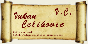Vukan Čeliković vizit kartica